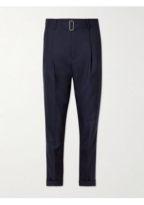 Officine Générale - Hugo Tapered Belted Wool Suit Trousers - Men - Blue - IT 44
