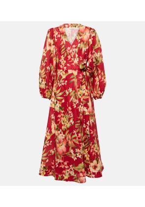 Zimmermann Lexi floral linen wrap dress