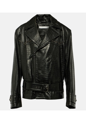 Alessandra Rich Studded leather biker jacket