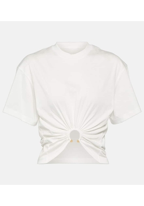 Rabanne Embellished cotton jersey crop top