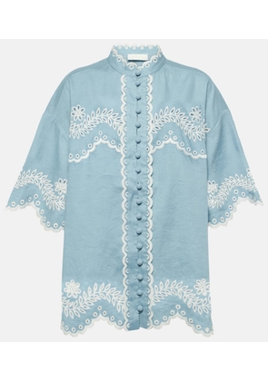 Zimmermann Junie embroidered linen shirt