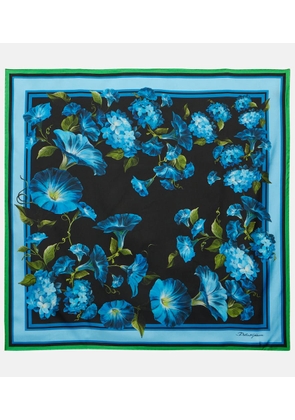Dolce&Gabbana Bluebell-print silk twill scarf
