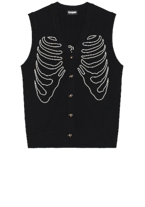 Pleasures Cage Sweater Vest in Black - Black. Size S (also in XL/1X, XXL/2X).
