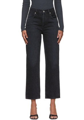 Citizens of Humanity Black Emery Relaxed Cropped Jeans