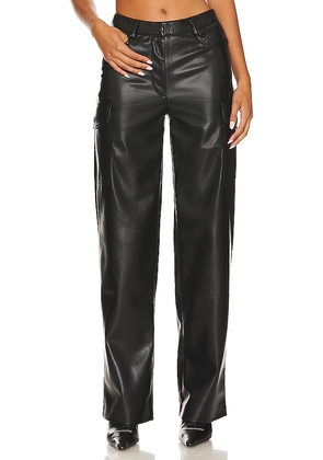 Generation Love Nate Faux Leather Cargo Pant in Black. Size 0, 12.