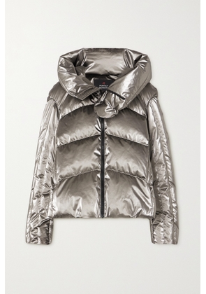Perfect Moment - Orelle Hooded Metallic Quilted Down Ski Jacket - x small,small,medium,large