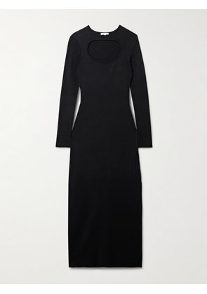 Skin - Priyanka Cutout Ribbed Cotton-blend Maxi Dress - Black - x small,small,medium,large,x large