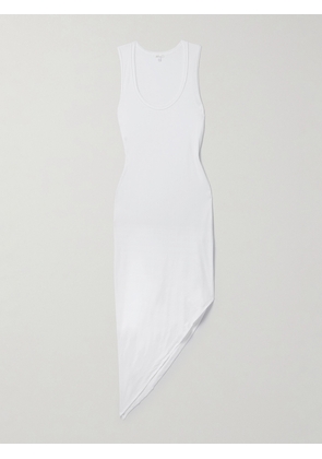 Skin - + Net Sustain Evaline Asymmetric Organic Pima Cotton-jersey Midi Dress - White - x small,small,medium,large,x large