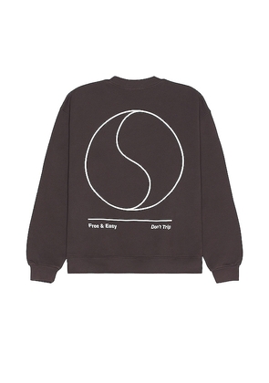 Free & Easy Yin Yang Heavy Fleece Sweatshirt in Charcoal. Size M, S, XL/1X.