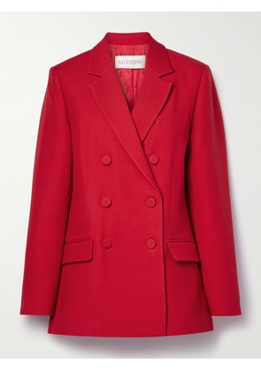 Valentino Garavani - Double-breasted Wool And Silk-blend Crepe Blazer - Red - IT38,IT40,IT42,IT44,IT46,IT48