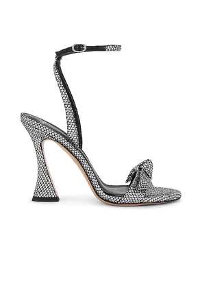 Alexandre Birman Clarita Bell Sandal in Metallic Silver. Size 38.5.
