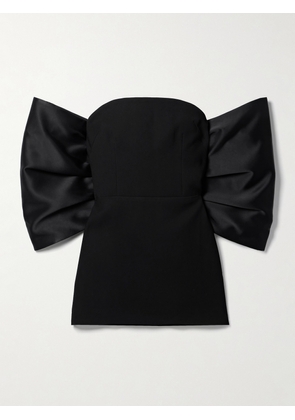 Mônot - Strapless Bow-embellished Charmeuse And Cady Mini Dress - Black - IT36,IT38,IT40,IT42,IT44