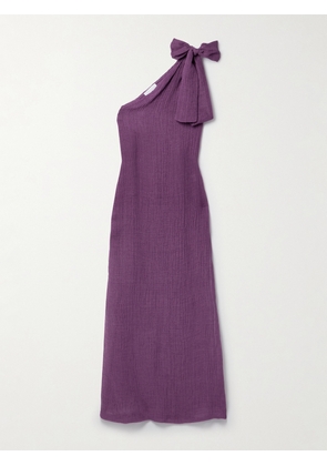 Lisa Marie Fernandez - + Net Sustain One-shoulder Linen-blend Gauze Maxi Dress - Purple - 0,1,2,3,4