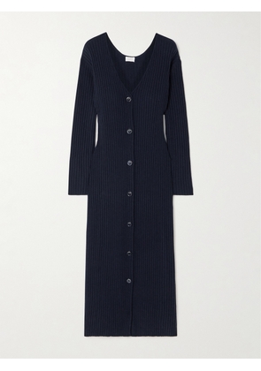 Eres - Flirt Ribbed Wool And Cashmere-blend Maxi Dress - Blue - small,medium,large