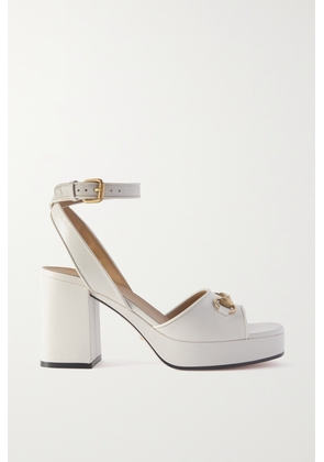 Gucci - Lady Horsebit-detailed Leather Sandals - White - IT36,IT36.5,IT37,IT37.5,IT38,IT38.5,IT39,IT39.5,IT40,IT40.5,IT41