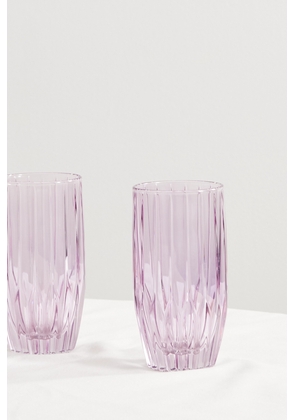 Luisa Beccaria - Set Of Two Large Iridescent Glass Tumblers - Purple - One size