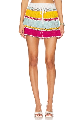 My Beachy Side Crochet Mini Skirt in Orange. Size M, S.