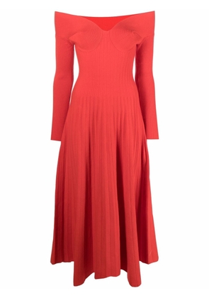 Maria Lucia Hohan off-shoulder ribbed-knit flared dress
