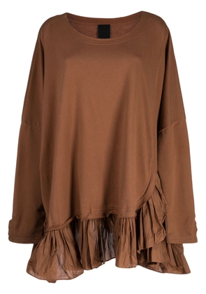 Rundholz frilled jersey blouse - Brown
