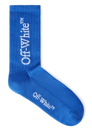 Off-White Bookish-print mid-calf socks - Blue