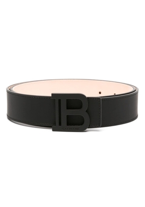 Balmain logo-plaque leather belt - Black