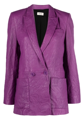 Zadig&Voltaire Visco crinkled leather blazer - Purple