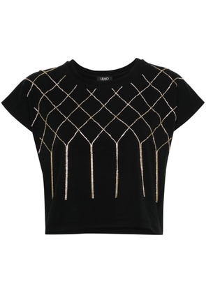 LIU JO bead-detailing T-shirt - Black