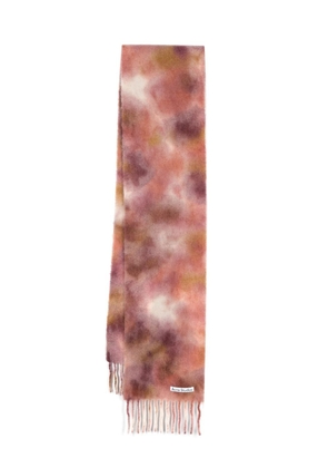Acne Studios tie-dye fringed scarf - Pink