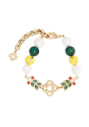 Casablanca logo-charm beaded bracelet - Gold
