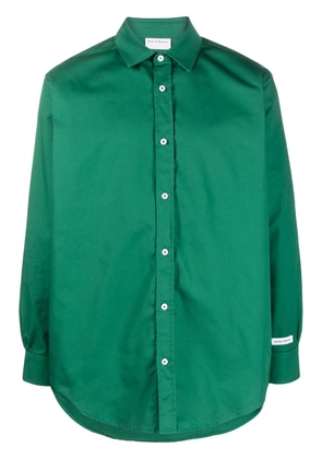 Drôle De Monsieur logo-patch long-sleeve shirt - Green