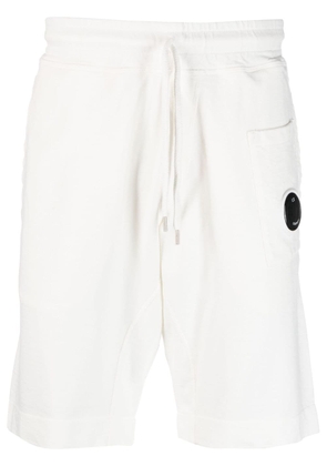 C.P. Company drawstring cotton track shorts - White