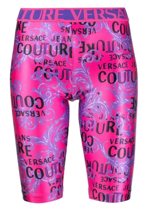 Versace Jeans Couture logo-print cycling shorts - Pink