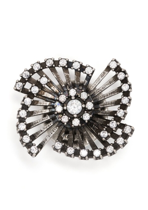 Saint Laurent crystal-embellished brooch - Silver