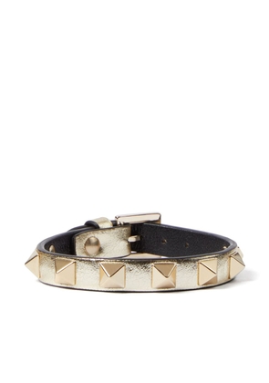 Valentino Garavani Rockstud laminated leather bracelet - Gold