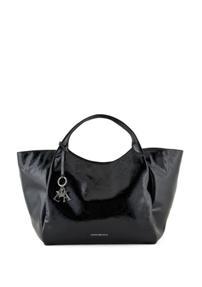 Emporio Armani logo-charm tote bag - Black