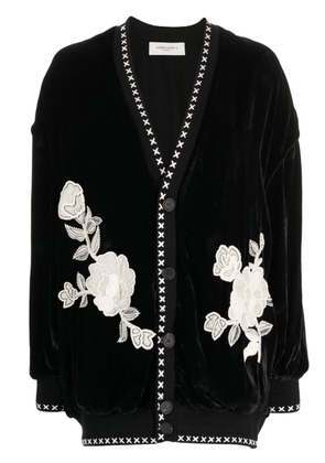 Golden Goose Journey embroidered velvet jacket cardigan - Black
