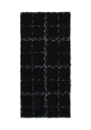 Emporio Armani lurex-detail brushed scarf - Black
