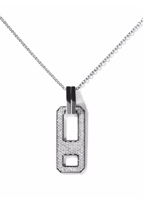 AS29 18kt gold DNA pavé diamond pendant necklace - Black