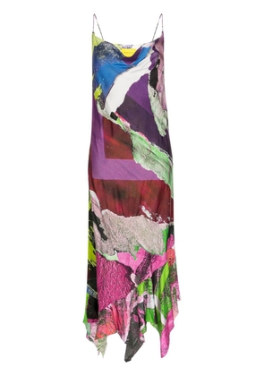 Marques'Almeida graphic-print asymmetric maxi dress - Multicolour