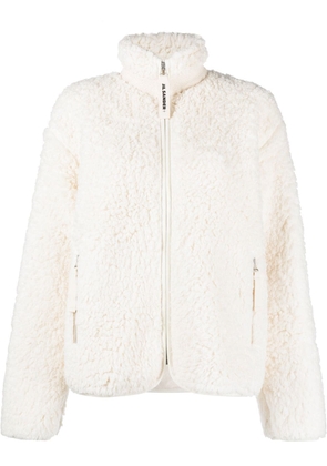 Jil Sander faux shearling zip-front jacket - White