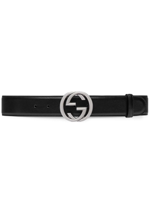 Gucci Interlocking G leather belt - Black