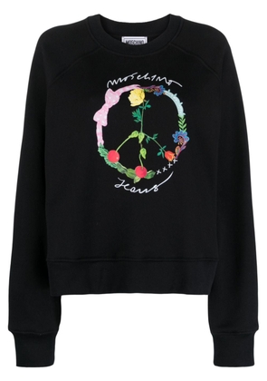 MOSCHINO JEANS peace sign-print cotton sweatshirt - Black