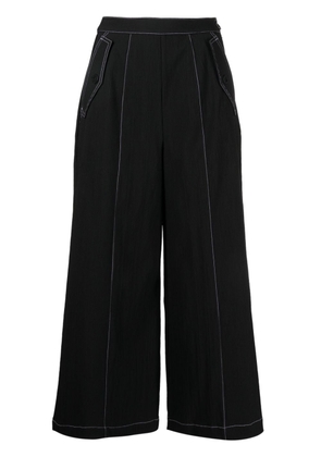 SPORT b. by agnès b. wide-leg corduroy cropped trousers - Black