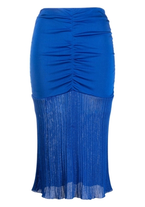 TOM FORD high-waisted ruched midi skirt - Blue