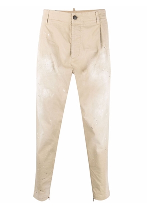 Dsquared2 paint-splatter detail trousers - Neutrals