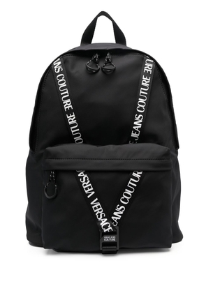 Versace Jeans Couture logo tape-detail backpack - Black