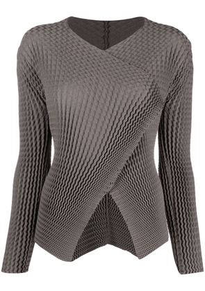 Issey Miyake Spongy open-front pleated cardigan - Grey