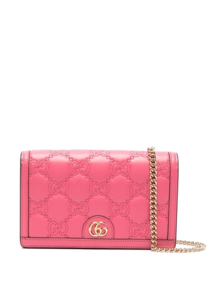 Gucci GG Matelassé leather clutch bag - Pink