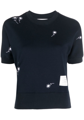 Thom Browne floral embroidery T-shirt - Blue