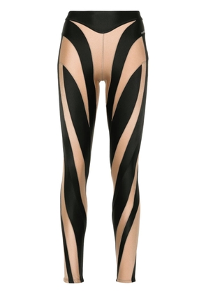 Mugler bi-color spiral leggings - Black